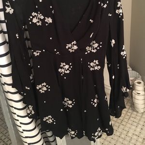 Free People black floral dress